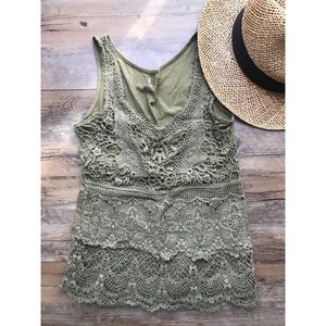 Crochet Tank (Military Green)